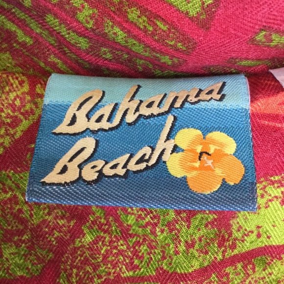 Bahama Beach Maxi Dress Women Medium Red Button-Down Floral Sleeveless Waist Tie - Picture 4 of 10